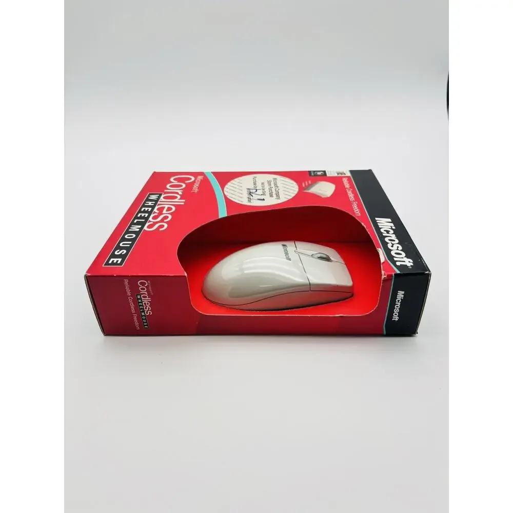 New Vintage Microsoft Cordless Wheel Mouse Wireless Retro. Sealed.